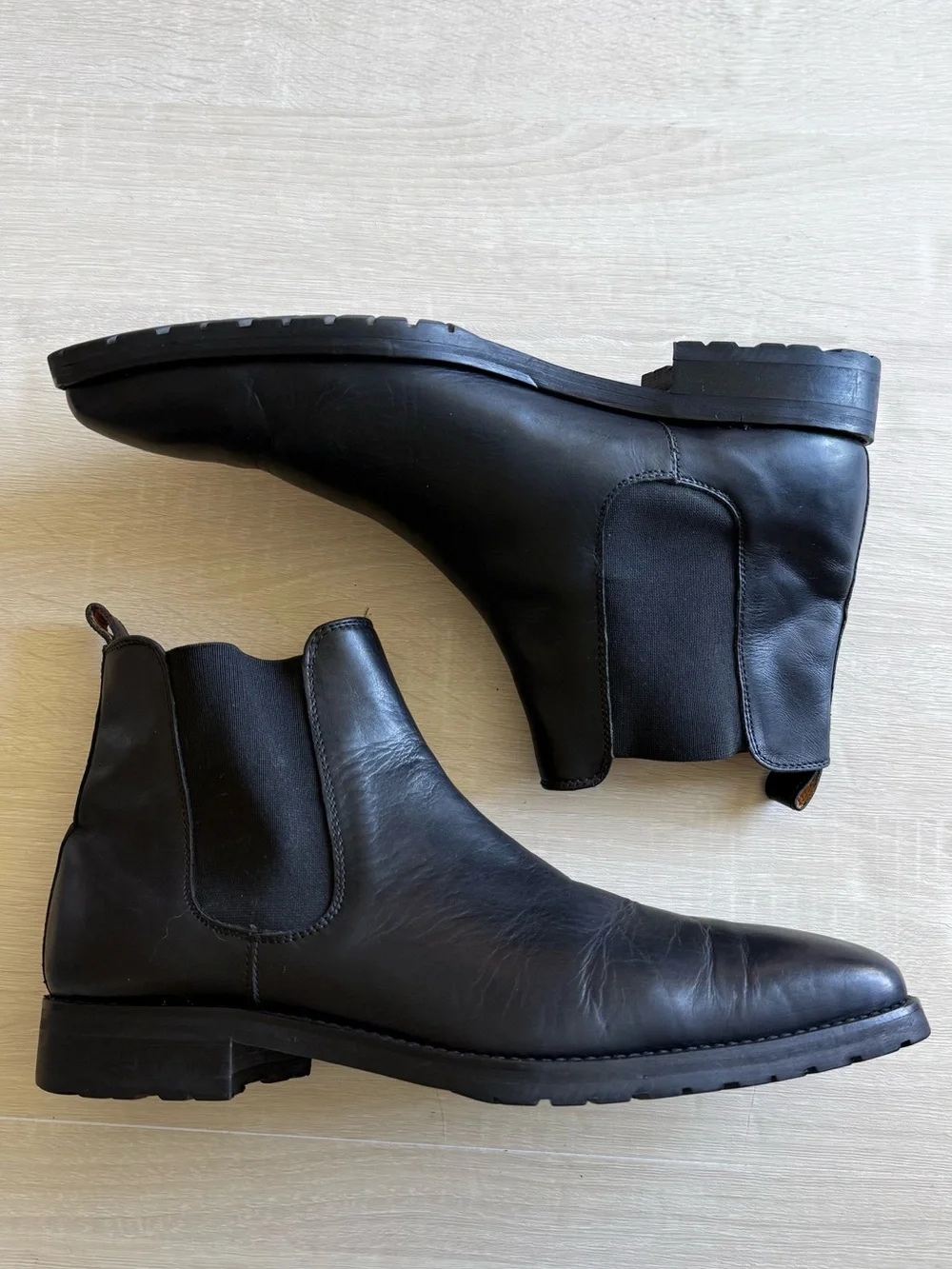 To Boot New York Men’s Black Leather Chelsea Boots Size 10.5 Made in Italy